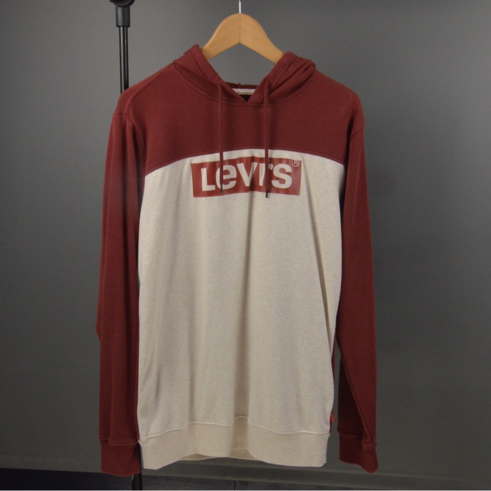 Levi’s lightweight drawstring sweatshirt- Dark red and cream